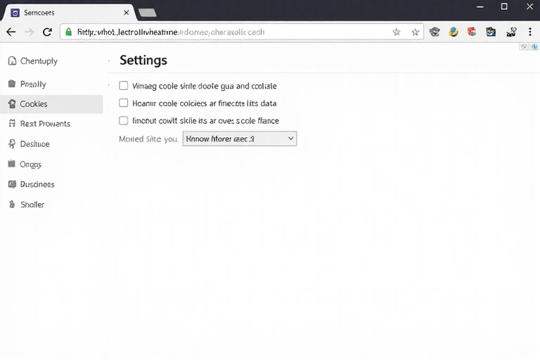 Browser settings interface showing cookie management options